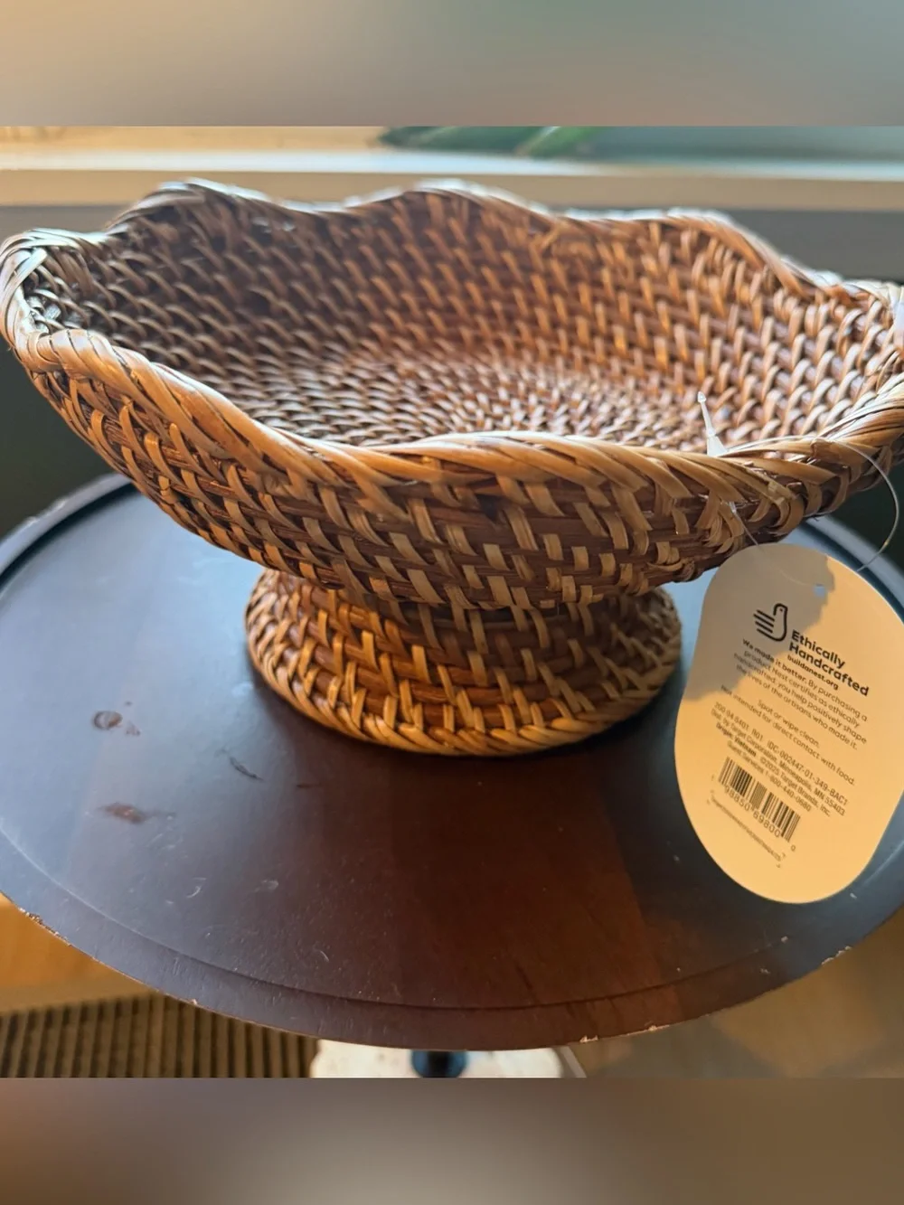 Threshold Rattan Fruit Bowl - Dark Walnut Tones